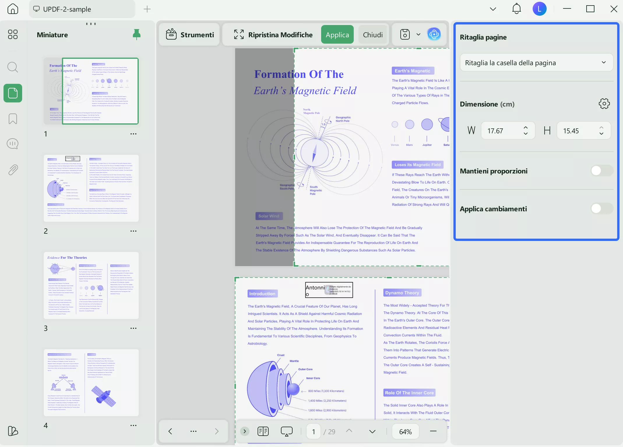 adjust width and height of pdf