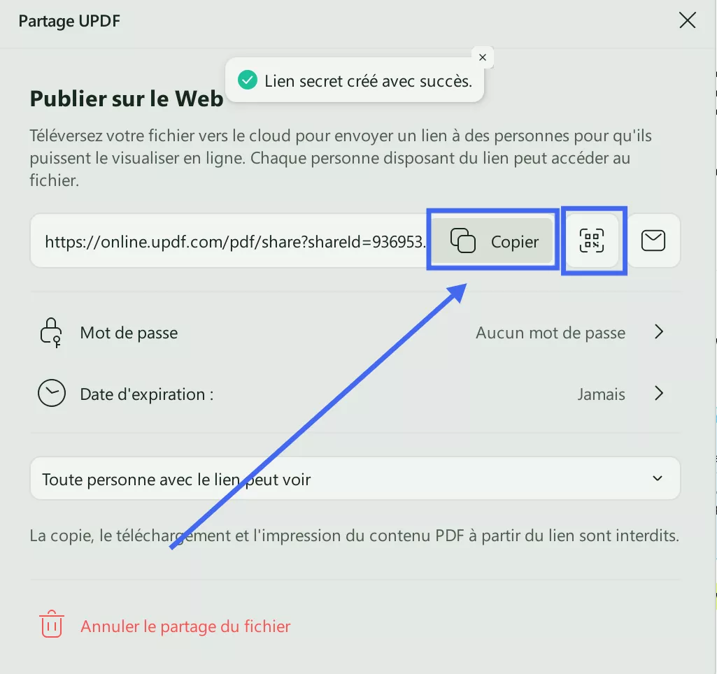 partager pdf par un lien