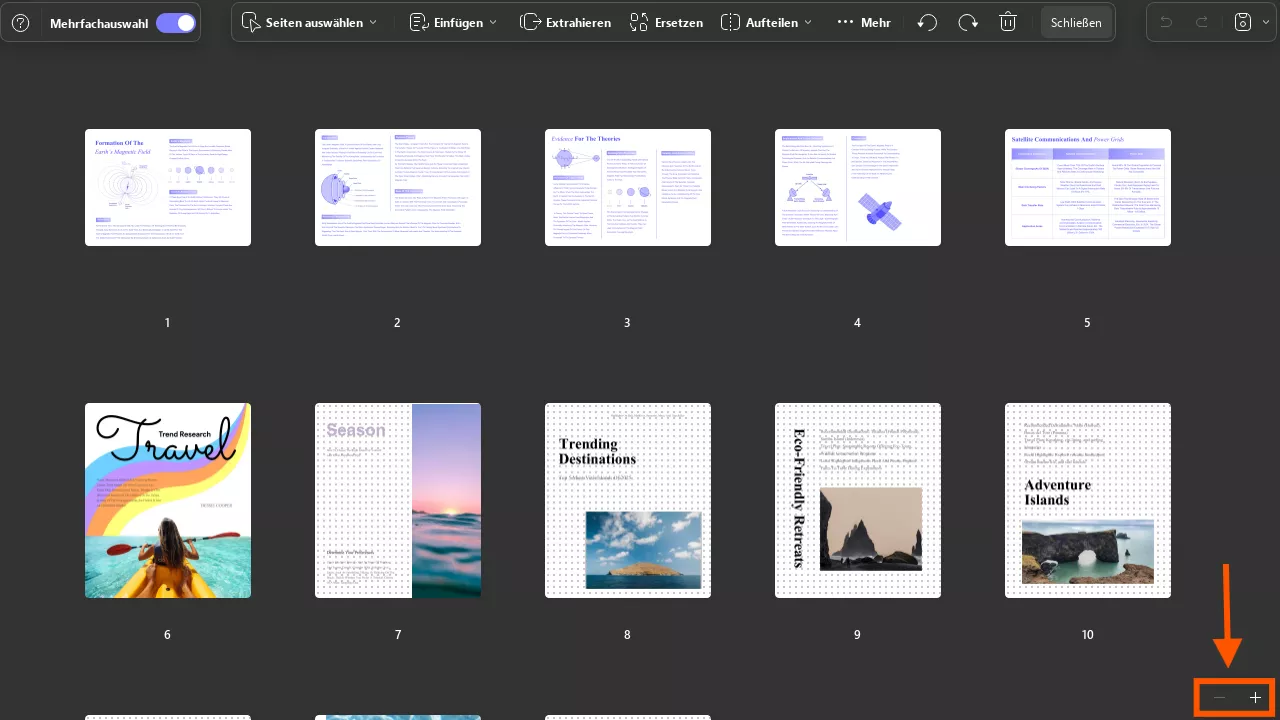 Vergrößerung der Seitenminiaturansicht in UPDF unter Windows