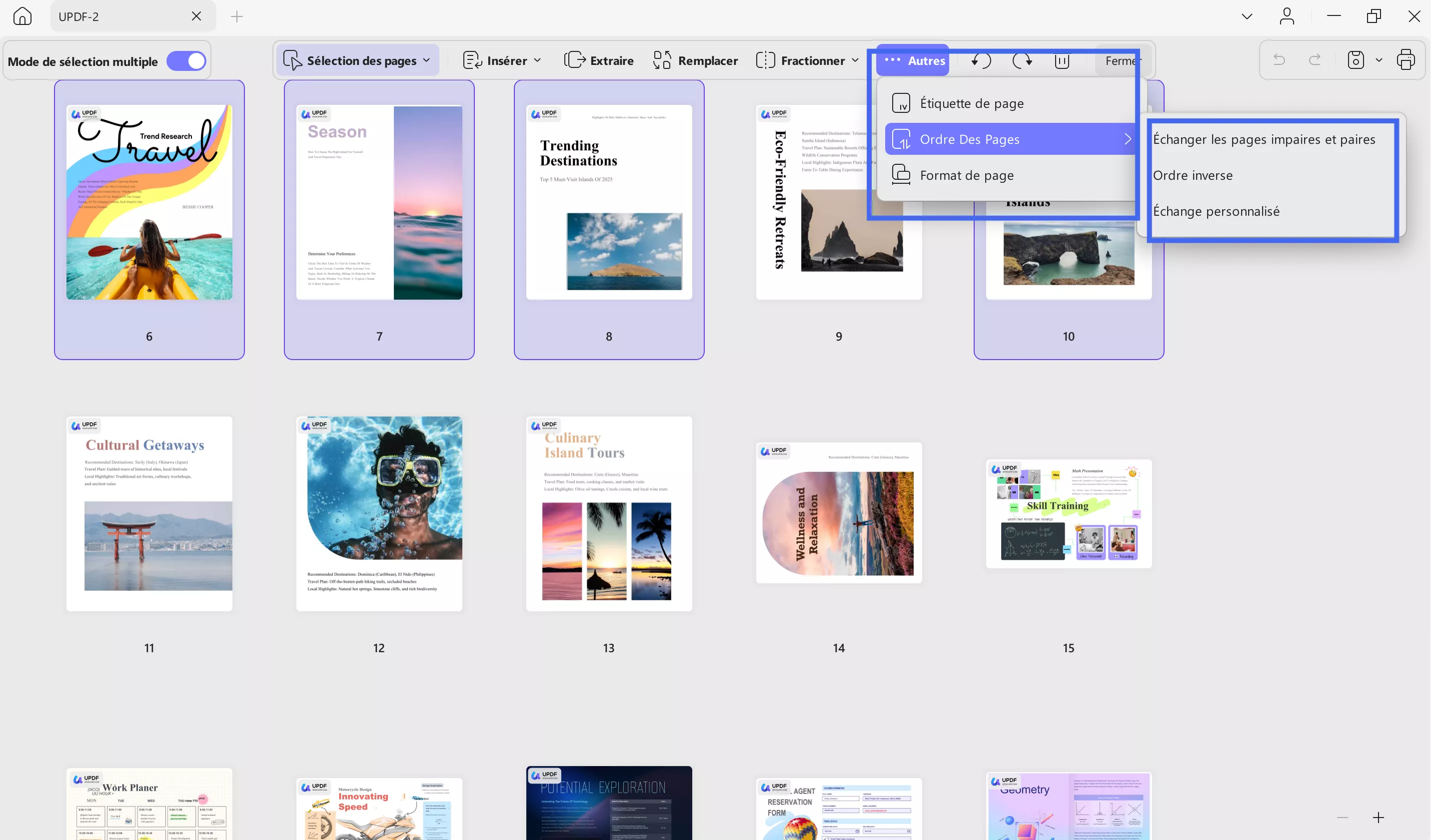 set page order updf windows