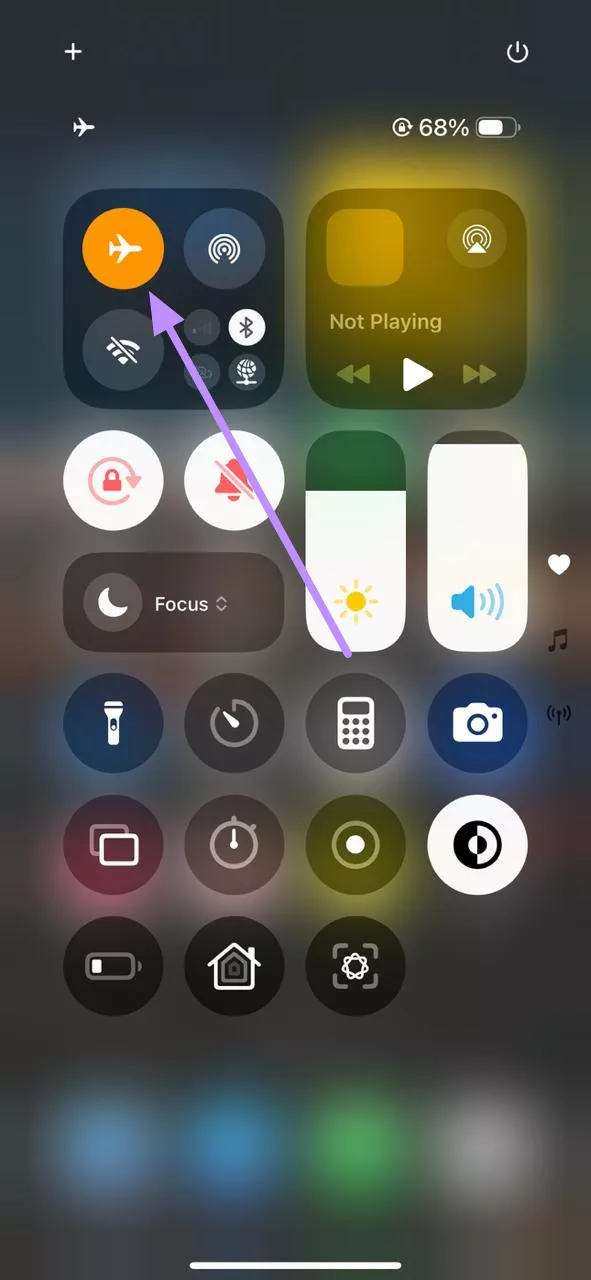 turn on the airplane mode