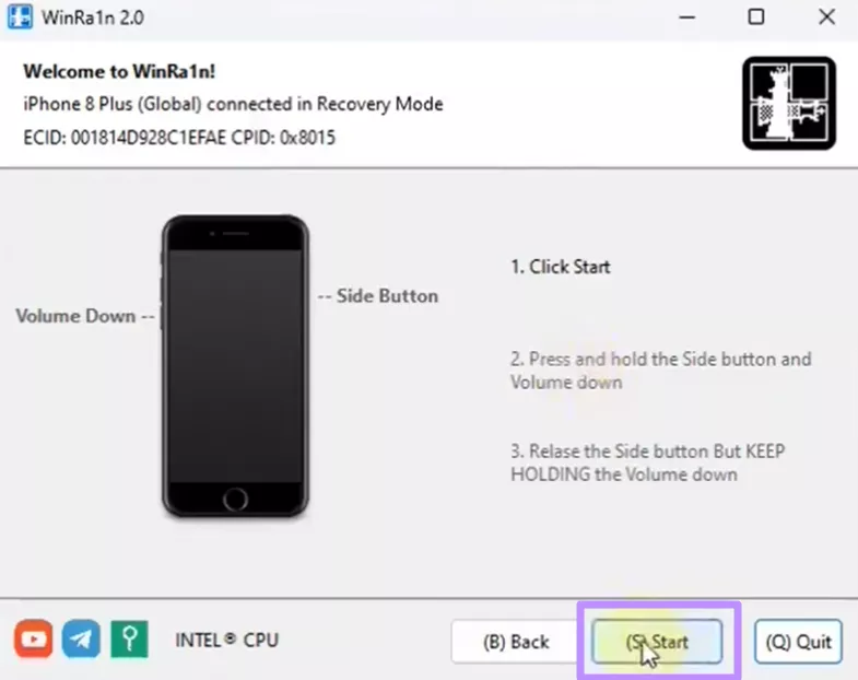 iphoneをリカバリーモードにする