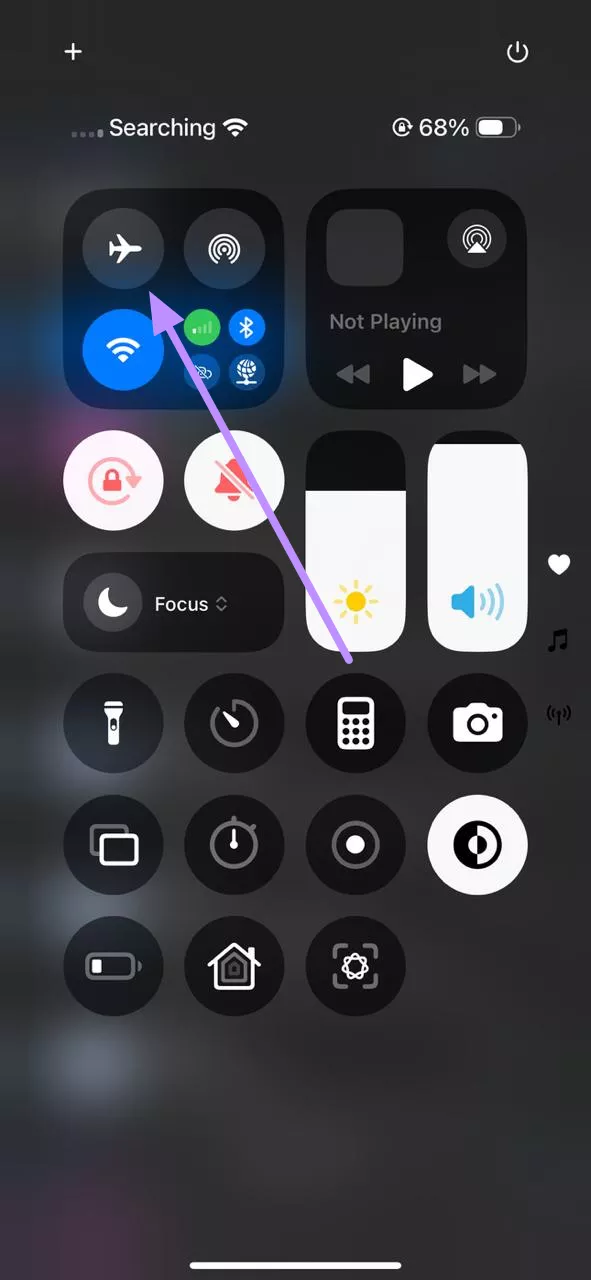 disable the airplane mode