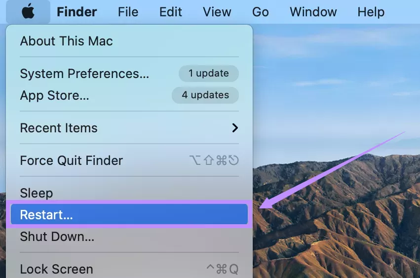 restart your mac