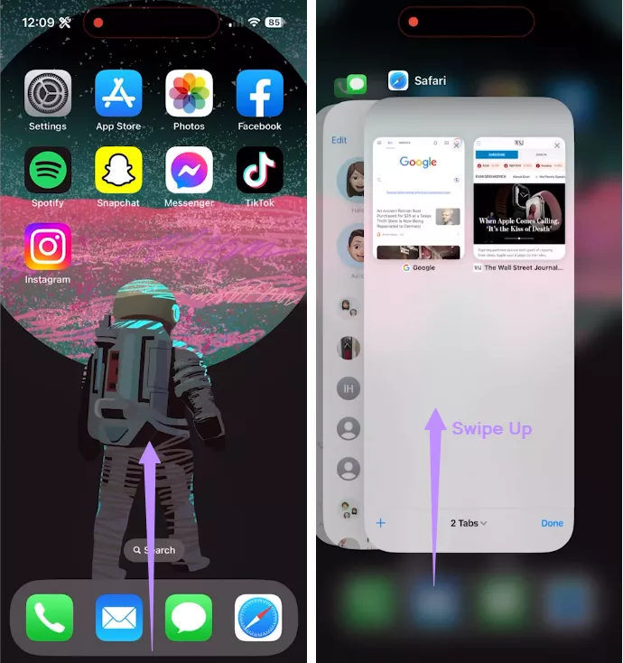 아이폰 iOS 백그라운드 앱 닫기