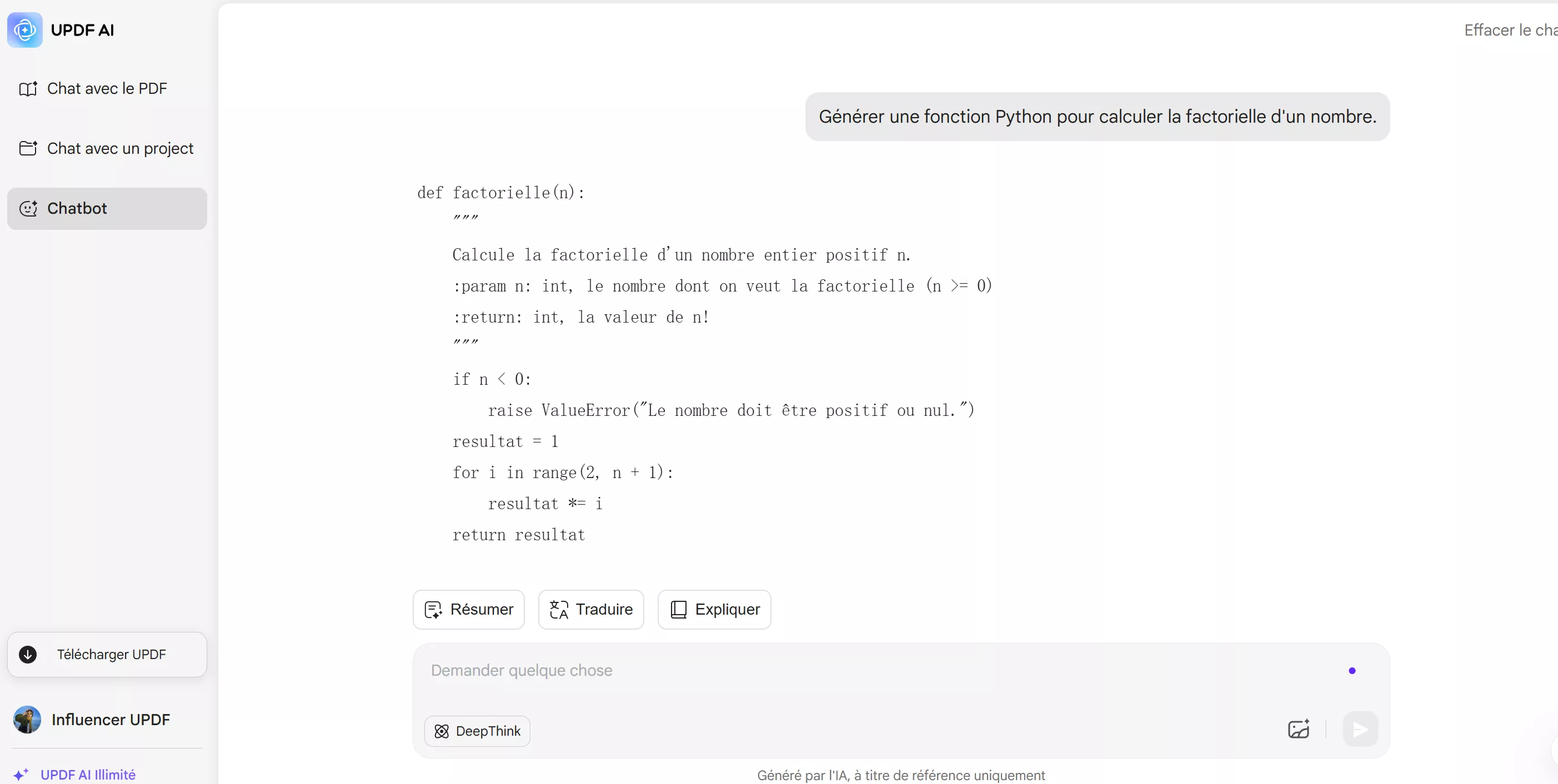fonction python par updf ai