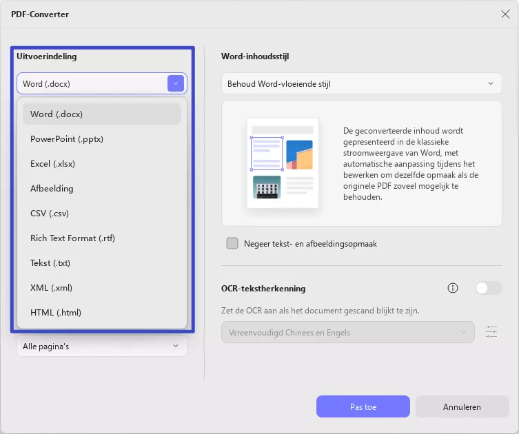 converteren naar het gewenste bestandsformaat updf windows 2