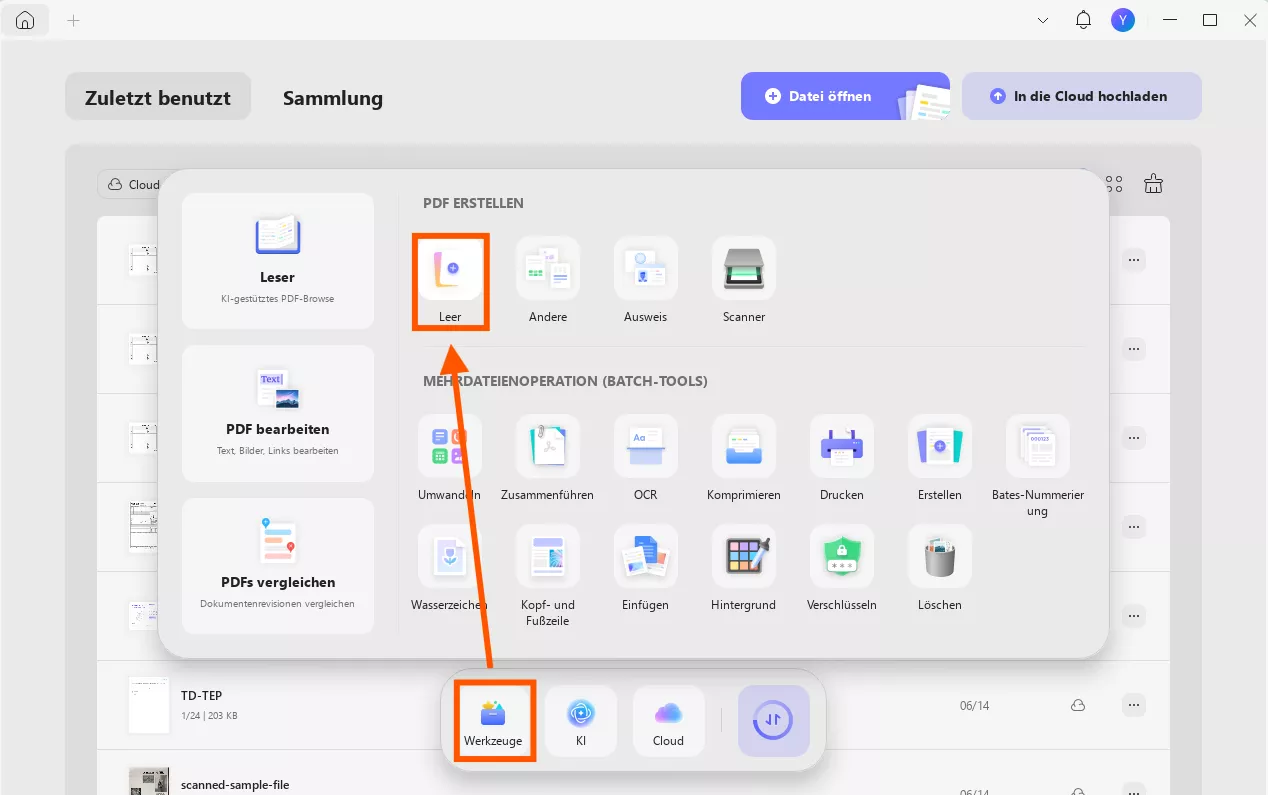 PDF leere Seiten erstellen