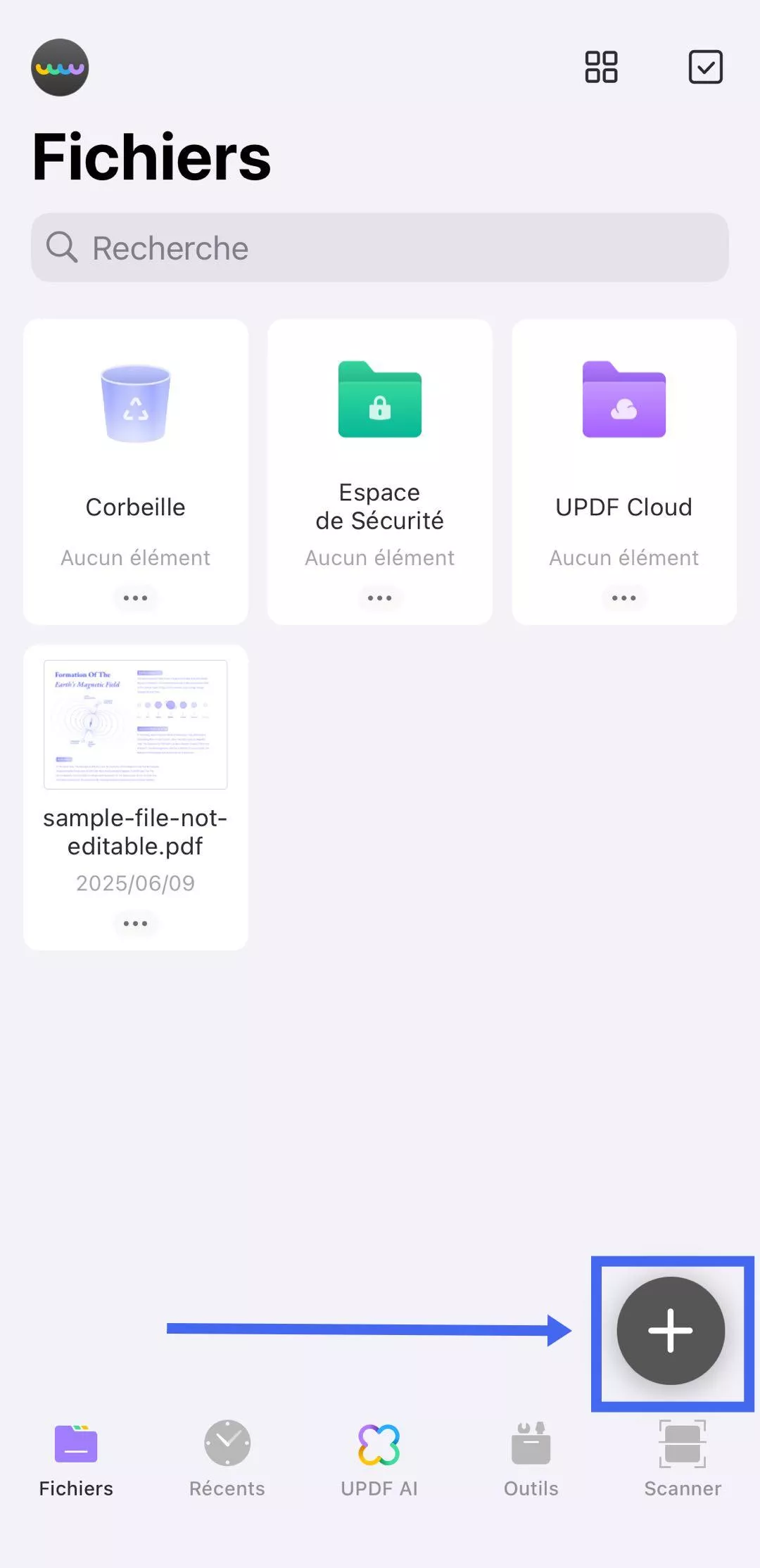 icône plus updf ios