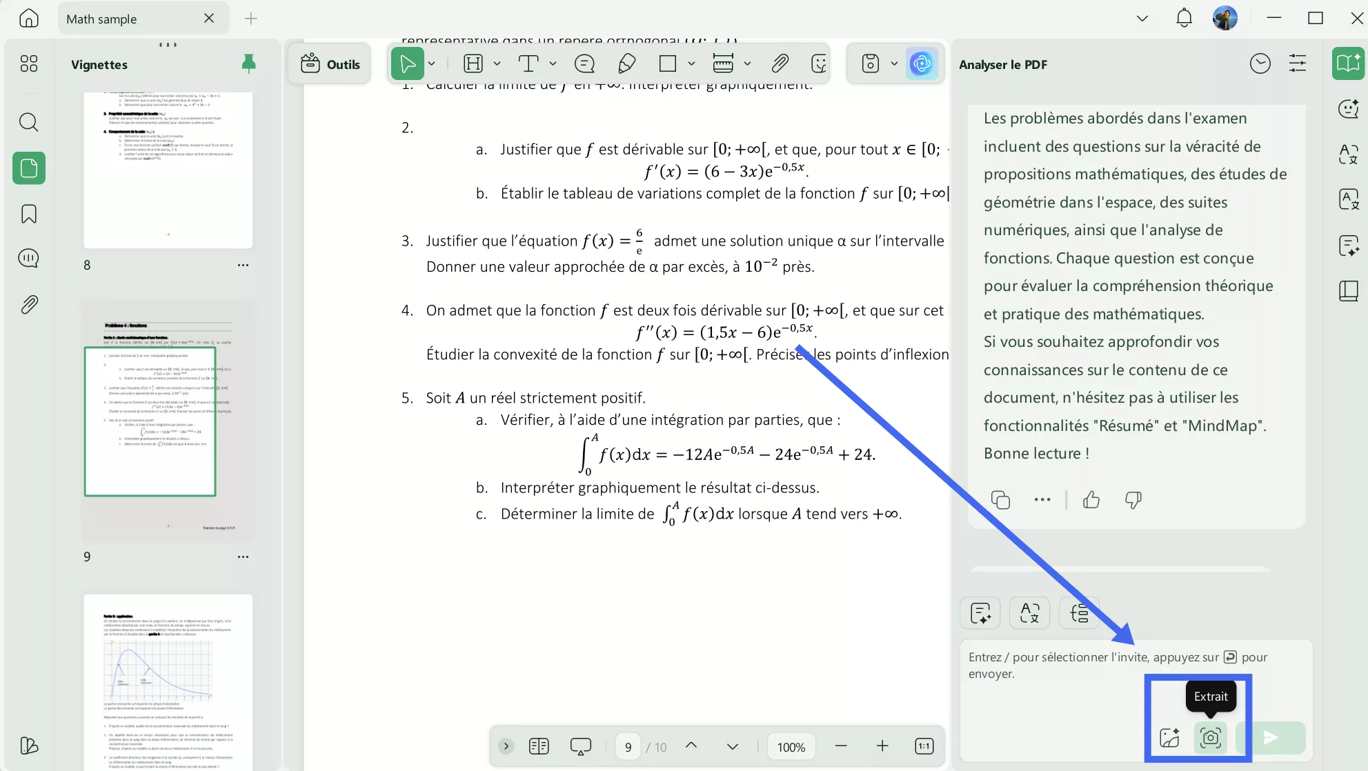 capture d'écran de l'équation en pdf avec updf ai