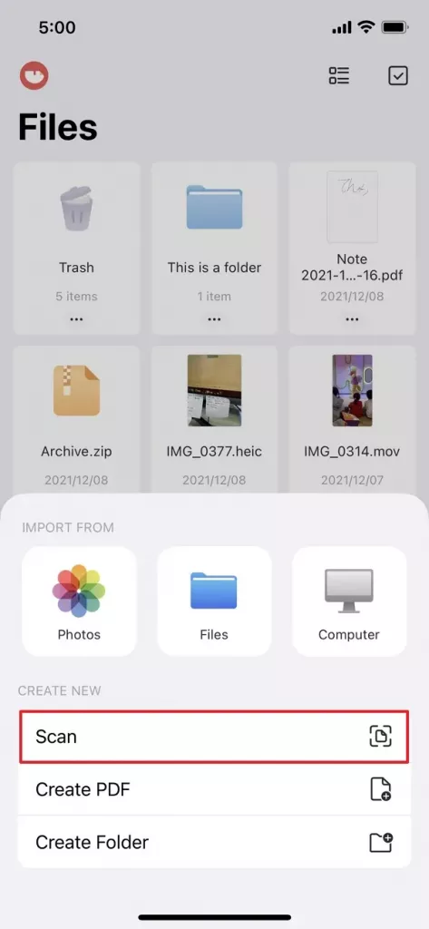 從照片應用掃描 iPhone 上的圖片