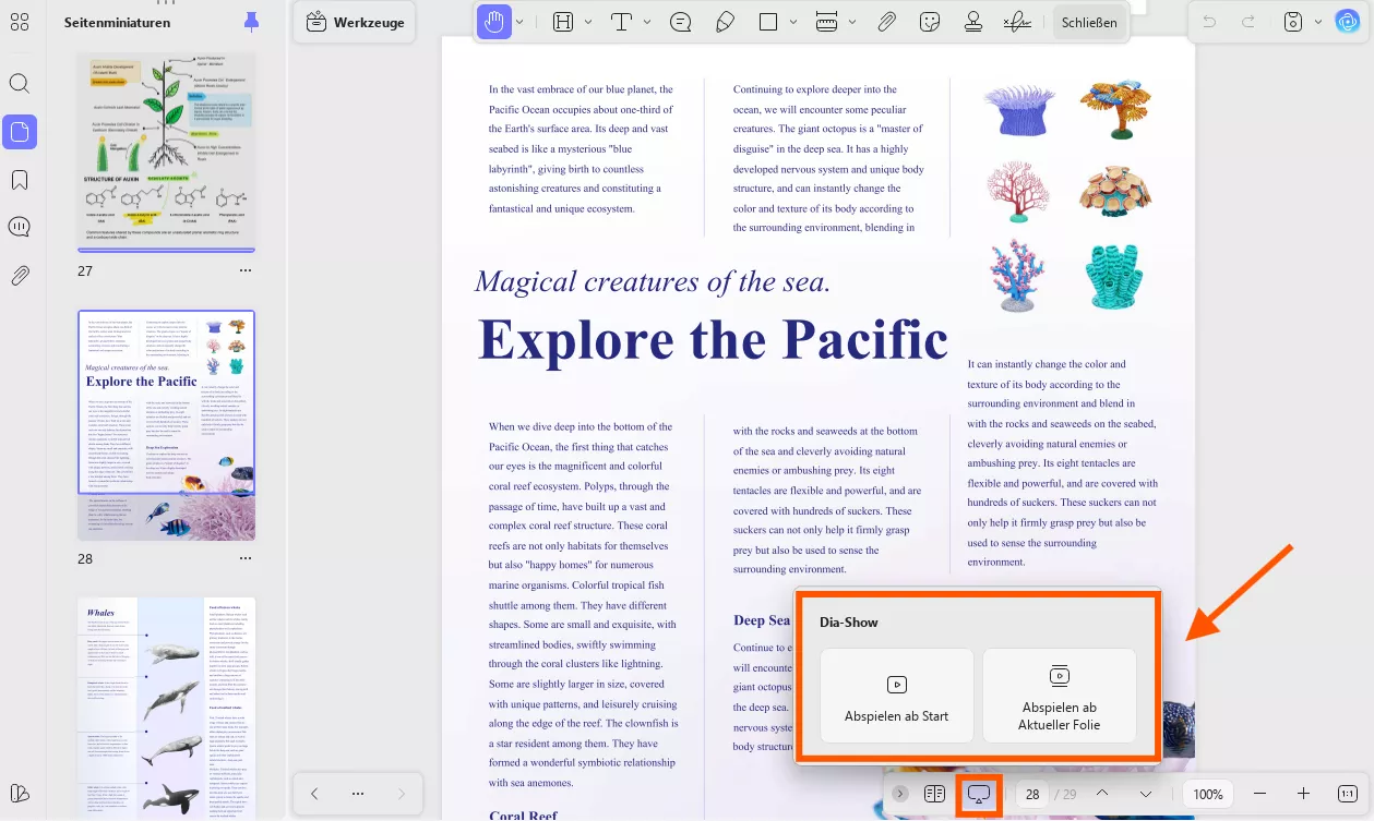 Diashow-Modus in updf