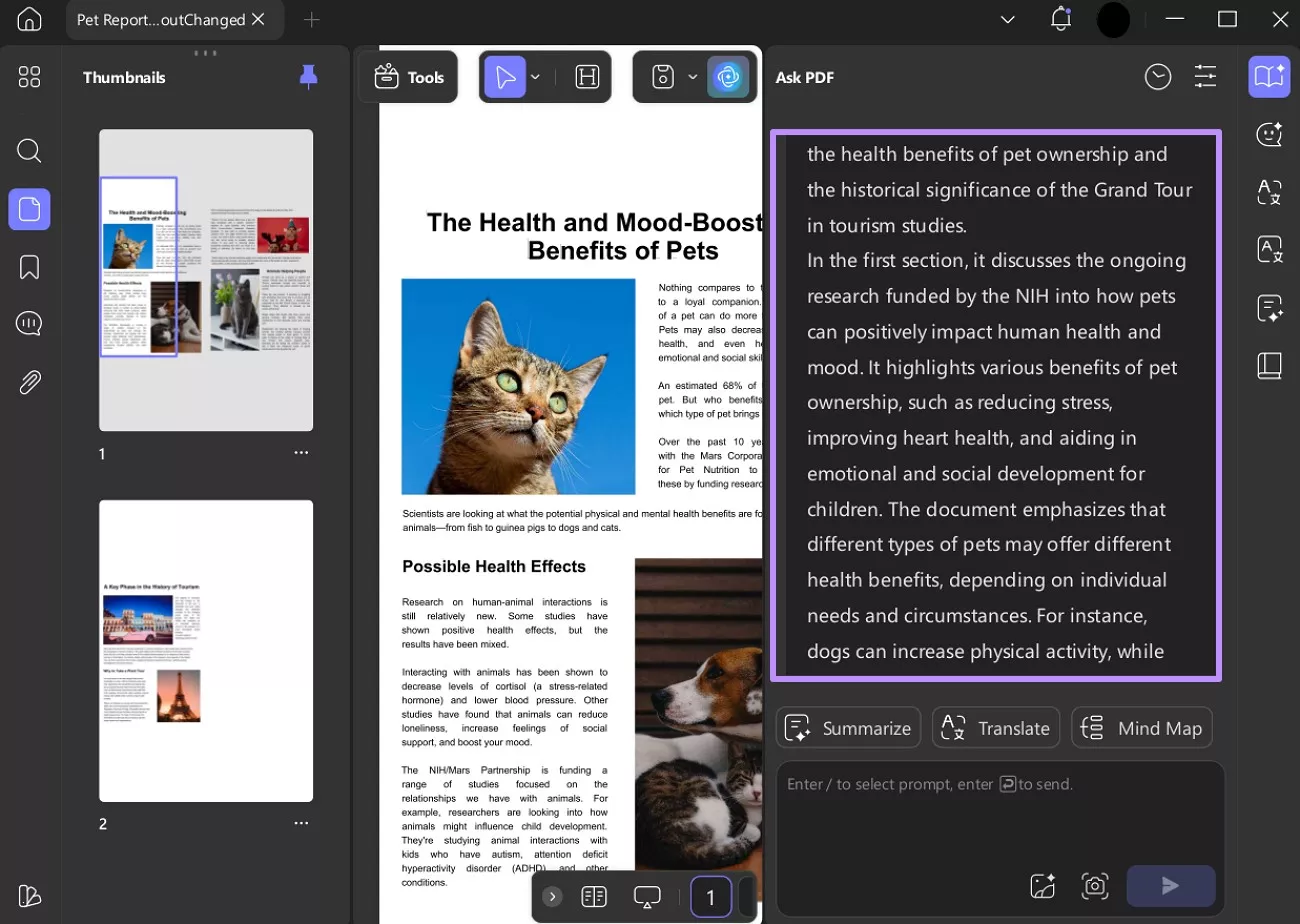 using updf ai interactive tool