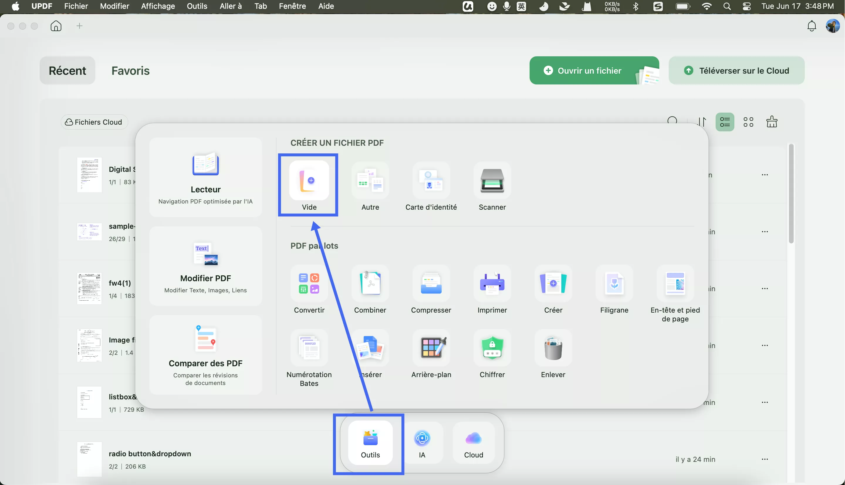 créer un tableau en pdf créer un PDF vierge pour créer un tableau PDF avec UPDF