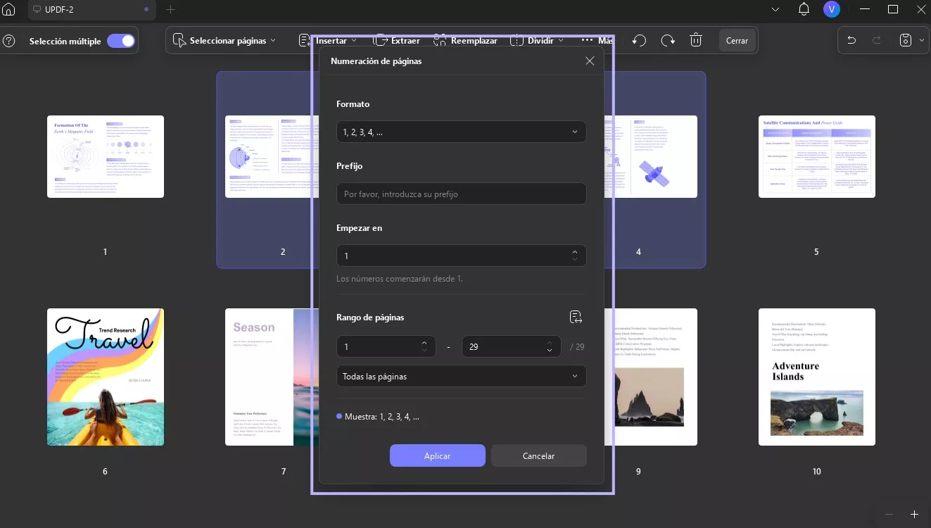 Agregar etiquetas de página en UPDF para Windows 2