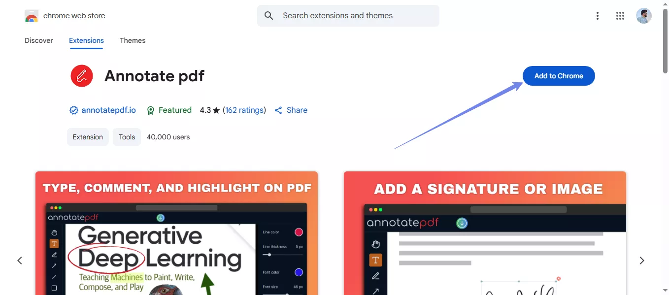 add the annotate pdf extension to your chrome profile