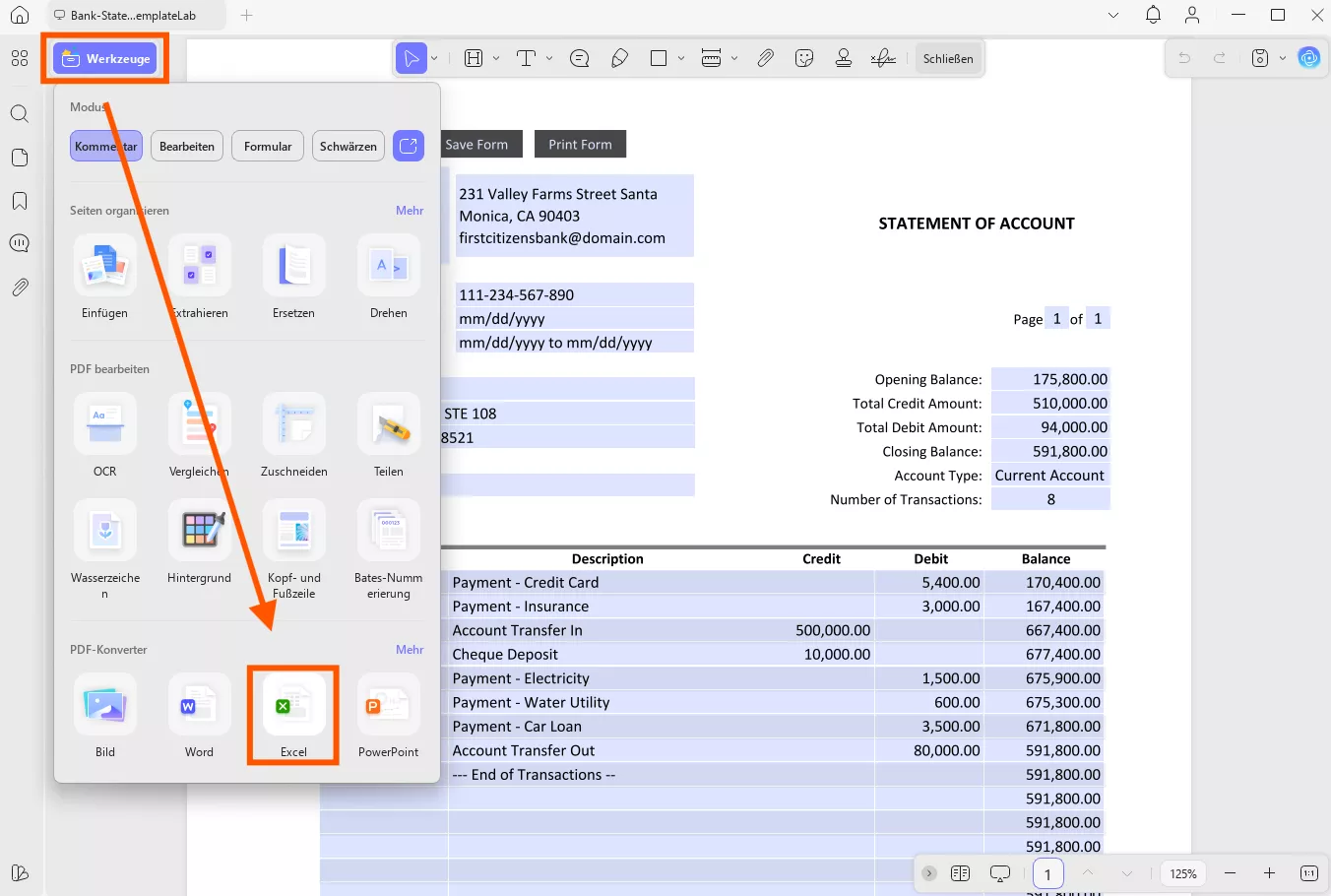 So konvertieren Sie PDF in Excel