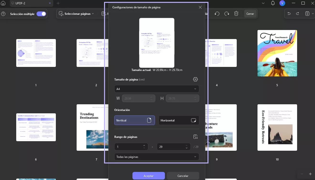 definir tamaño de página updf windows 2