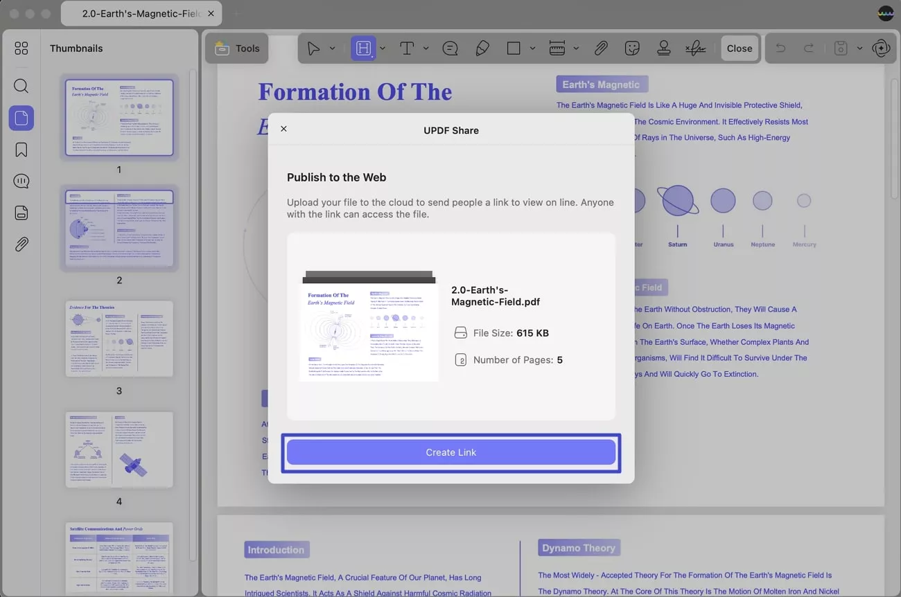 copy pdf link from updf