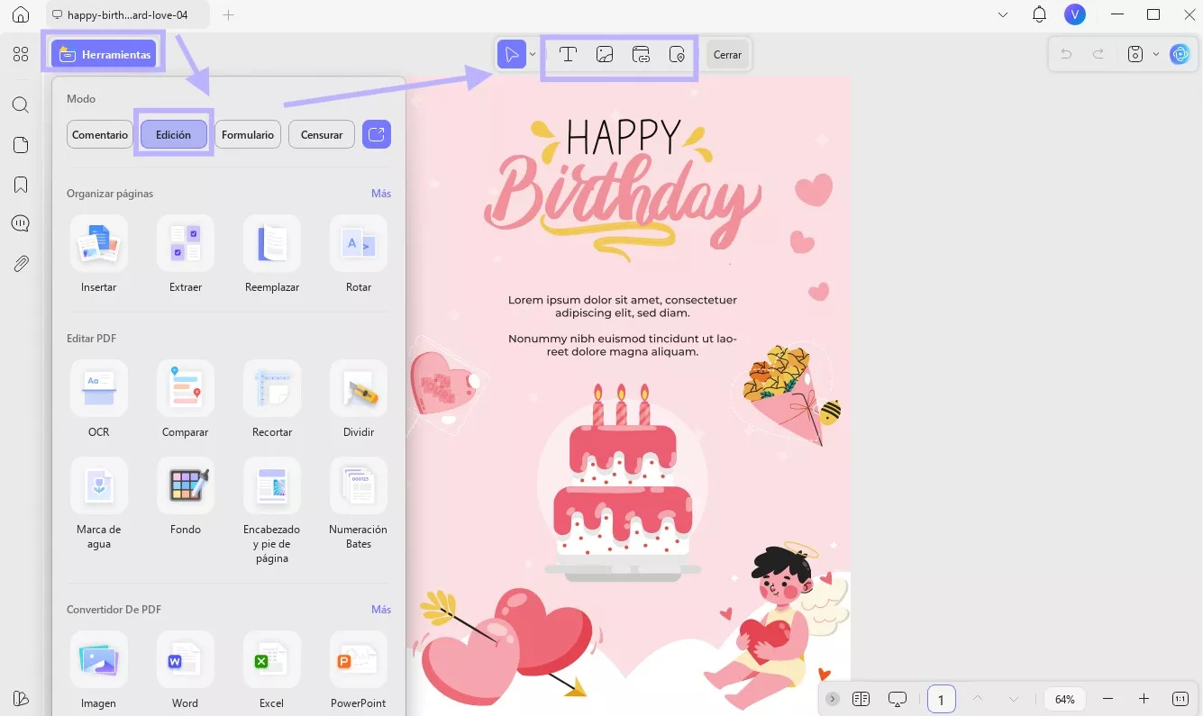 editar tarjeta de cumpleaños para nieto