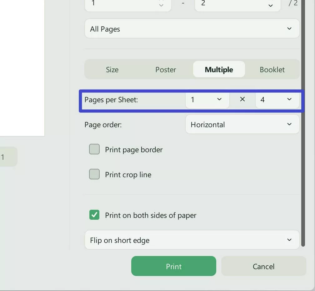 pdf multiple pages per sheet make pdf with 4 pages
