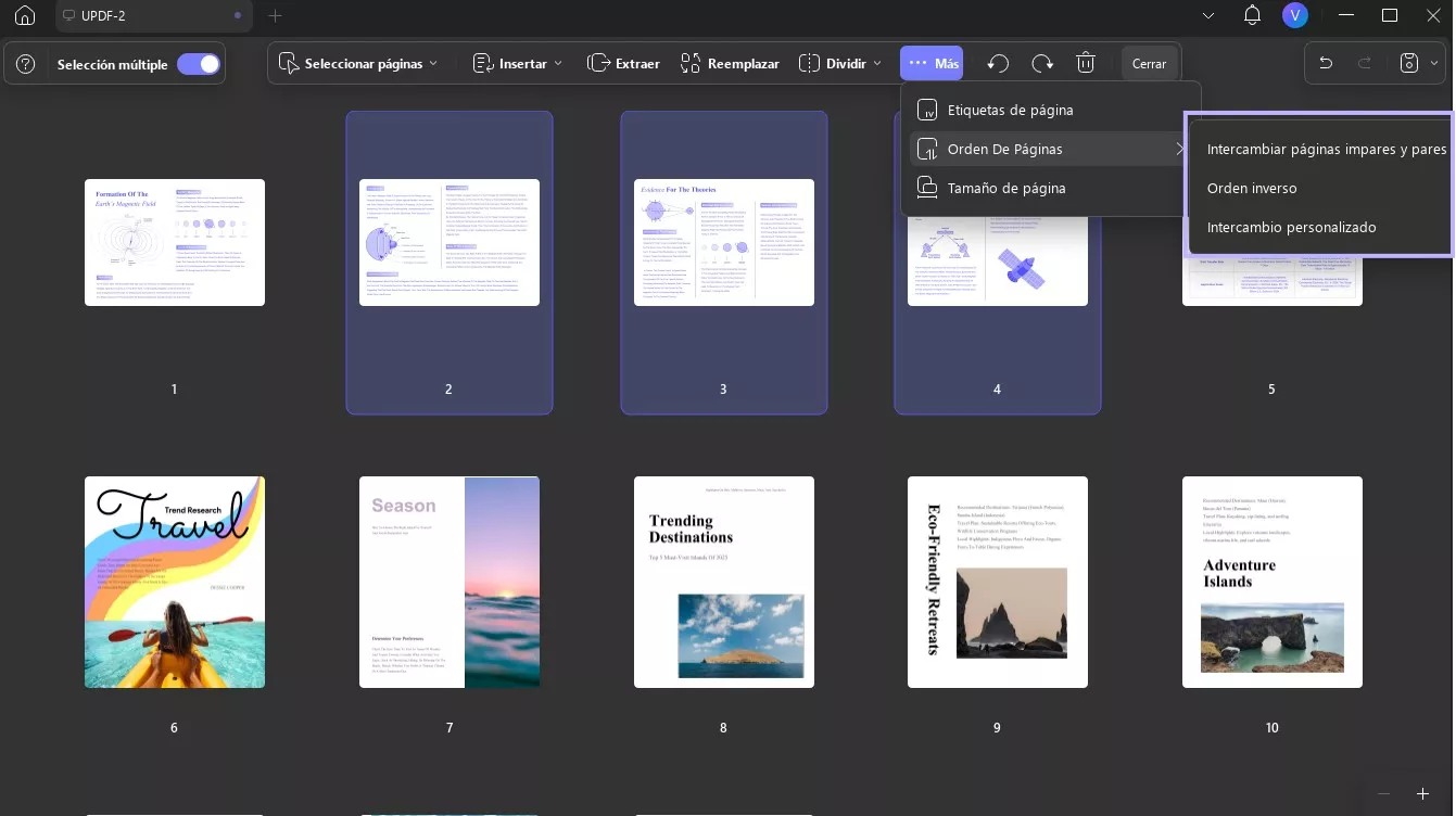 Establecer el orden de las páginas en UPDF para Windows