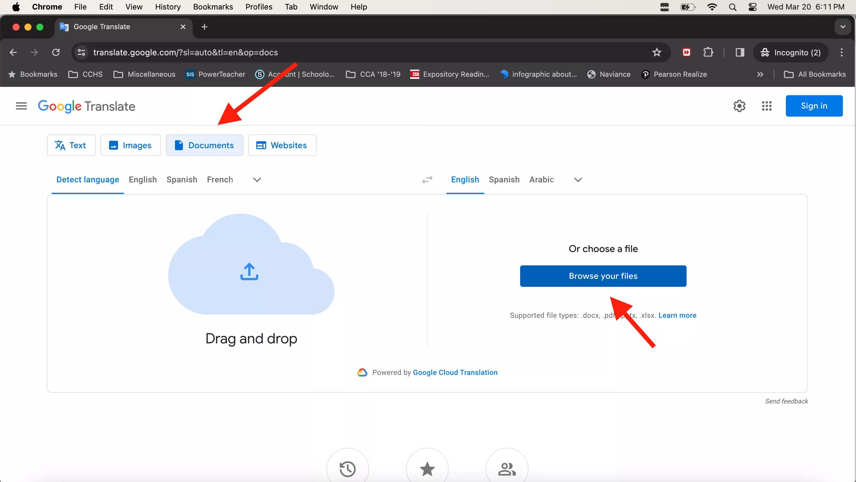 translate pdf english to telugu upload file