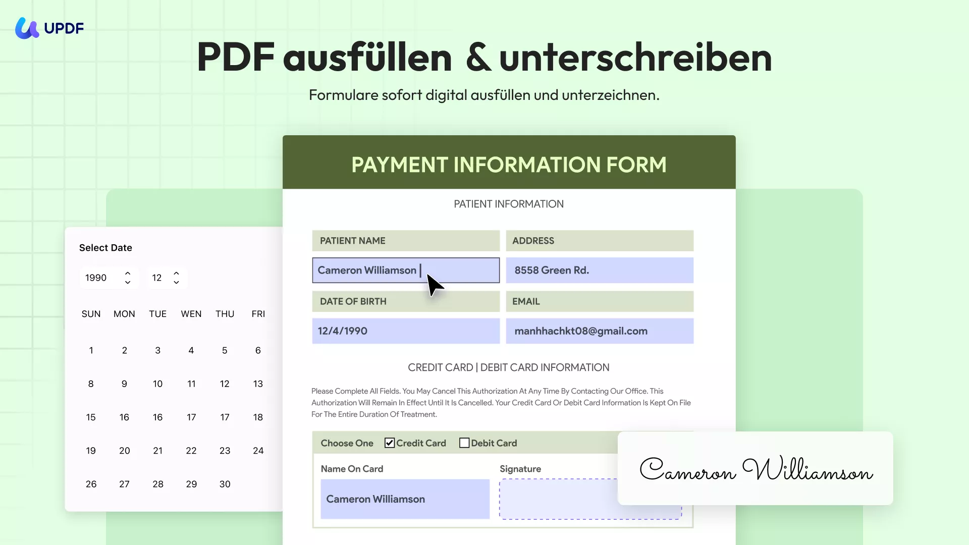 Ausfüllbare Formulare einbinden