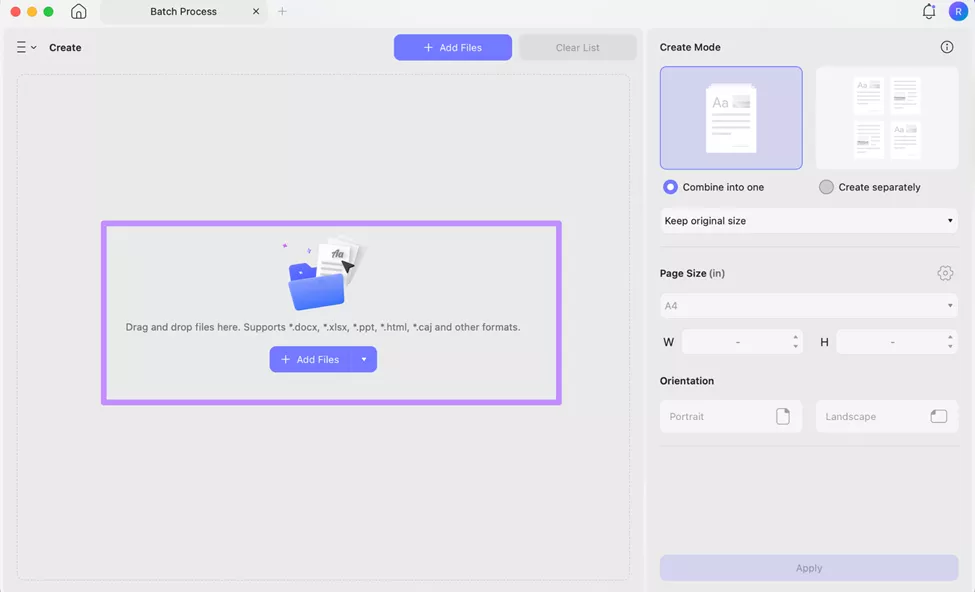 add files for batch creation updf mac