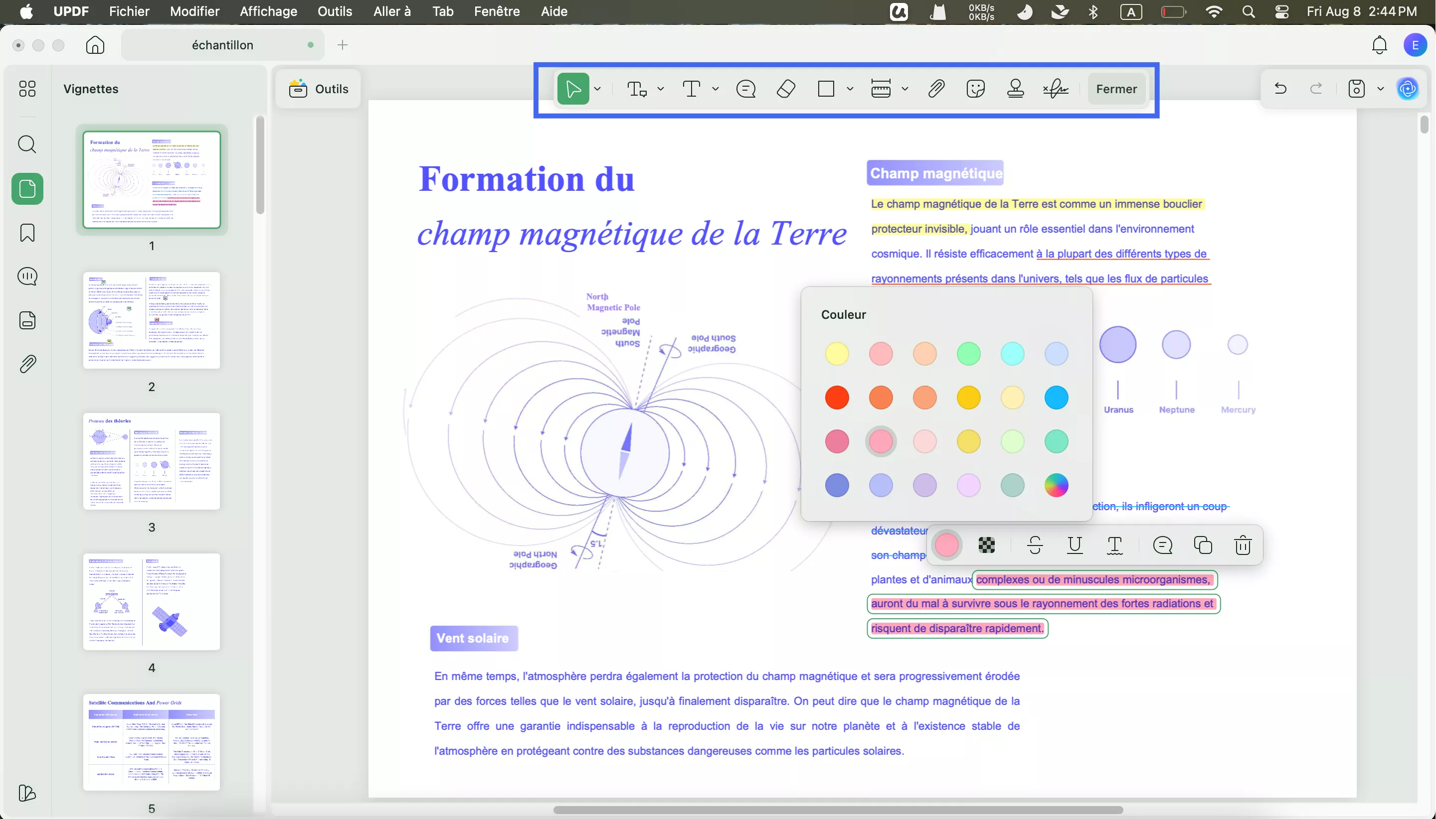 changer couleur texte pdf