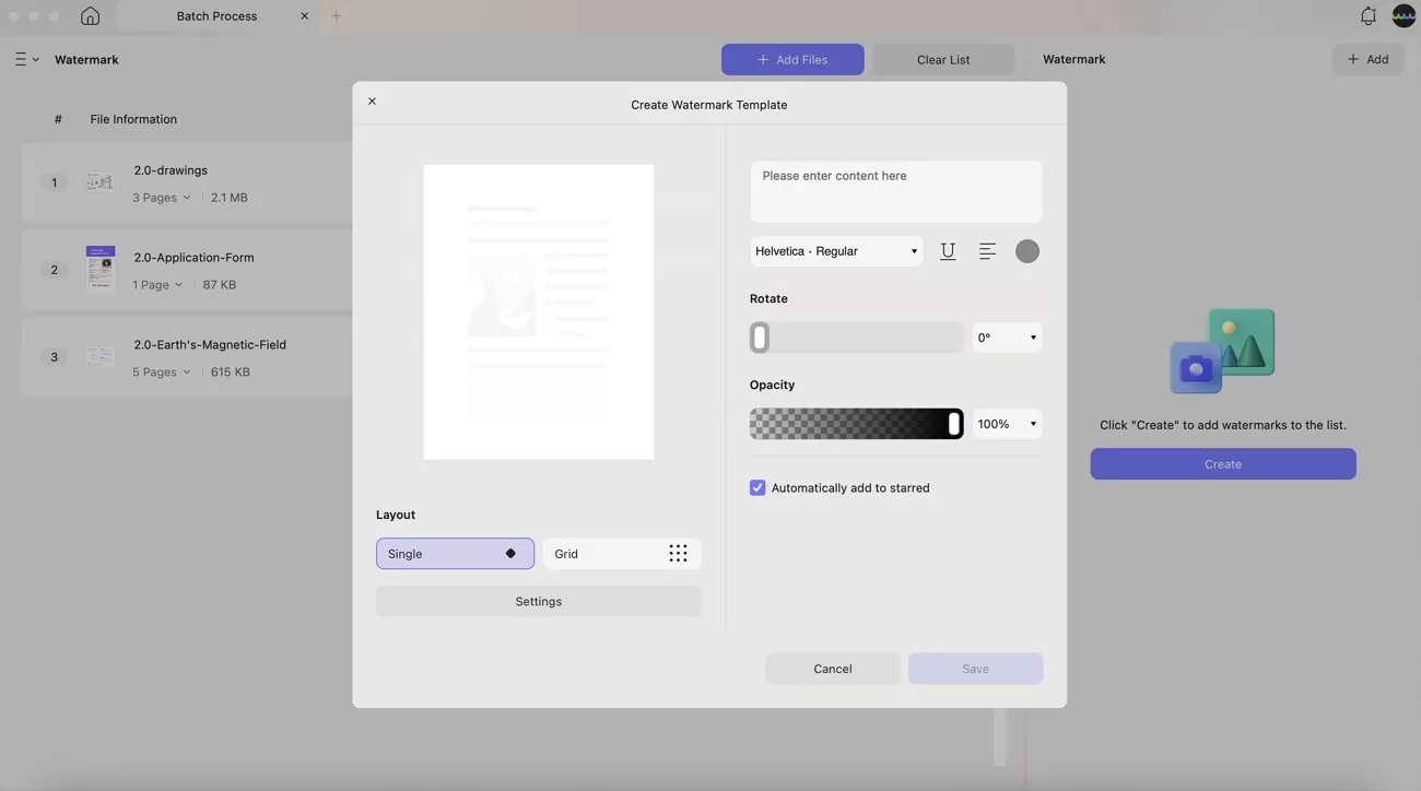 apply watermarks to different files