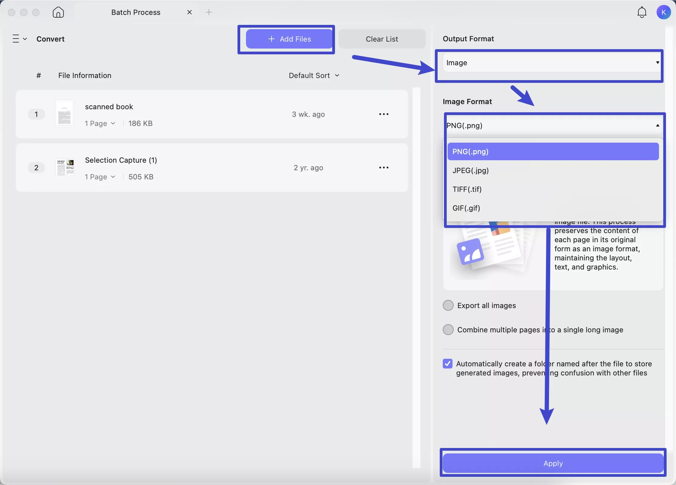 batch convert mpo to image formats updf mac