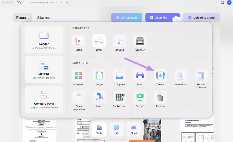 select the batch create option updf mac