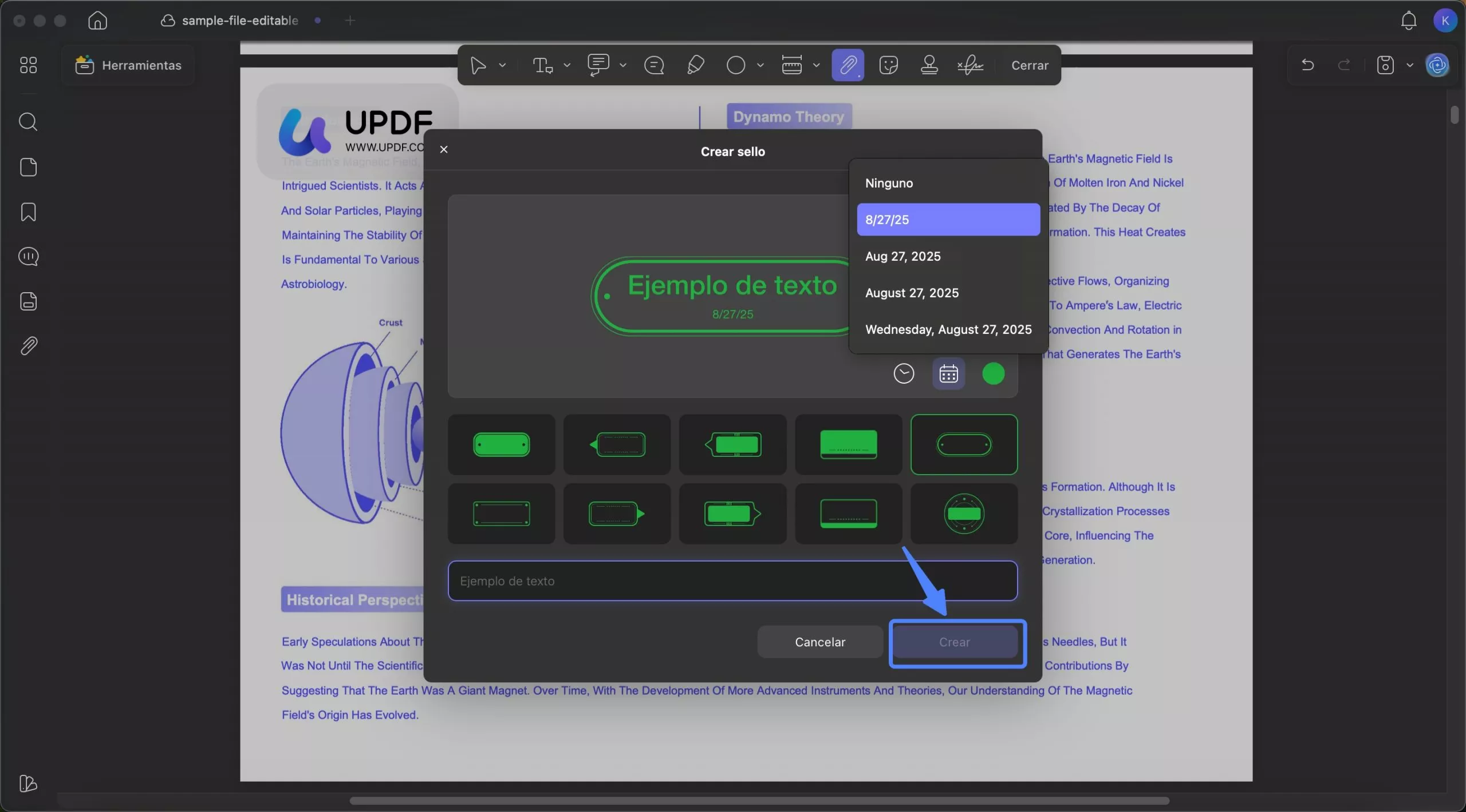 Añadir un sello a un PDF en Mac con UPDF