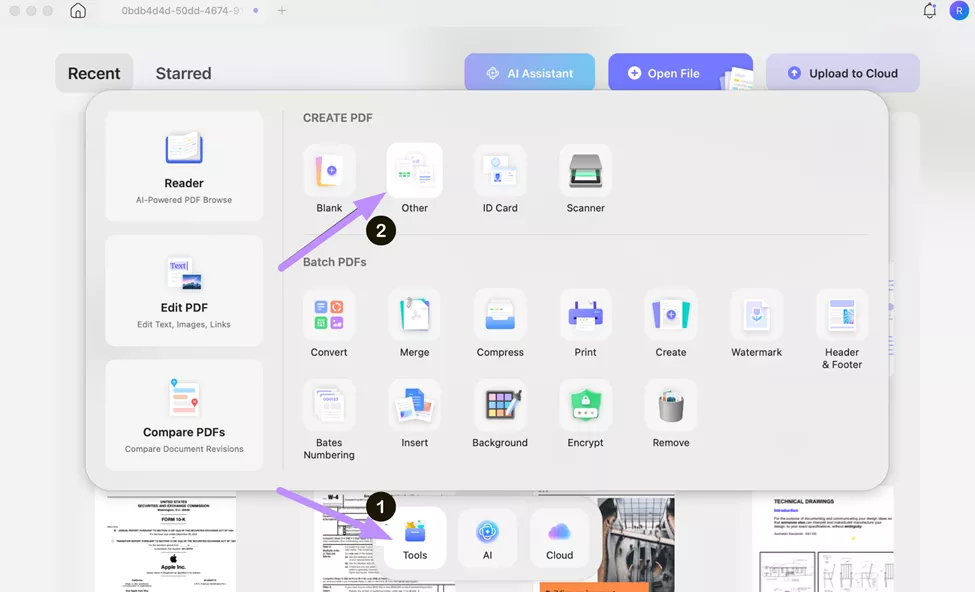 create pdf from image updf mac