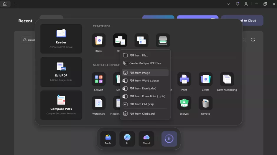 create pdf from image updf mac