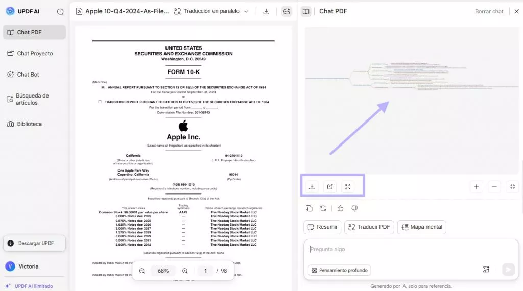 revisa y descarga el mapa mental generado