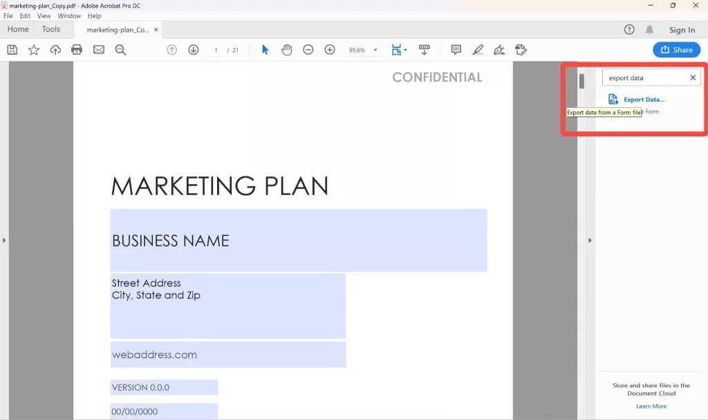 用 Adobe Acrobat 將 PDF 表單資料匯出到 Excel