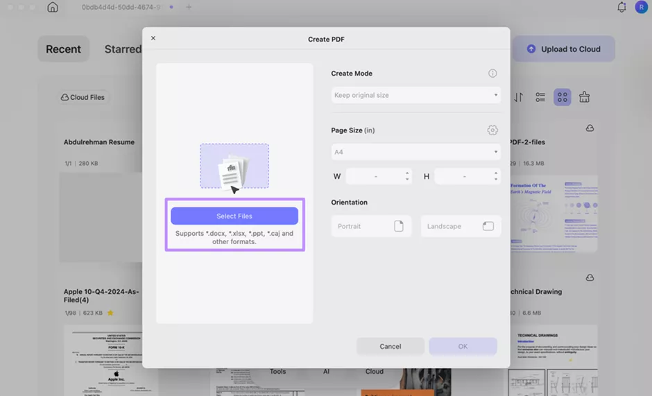 import file for mpo to pdf conversion updf mac