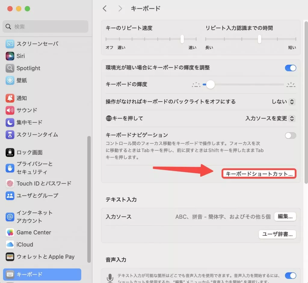 macでテキストを要約する キーボードショットカット