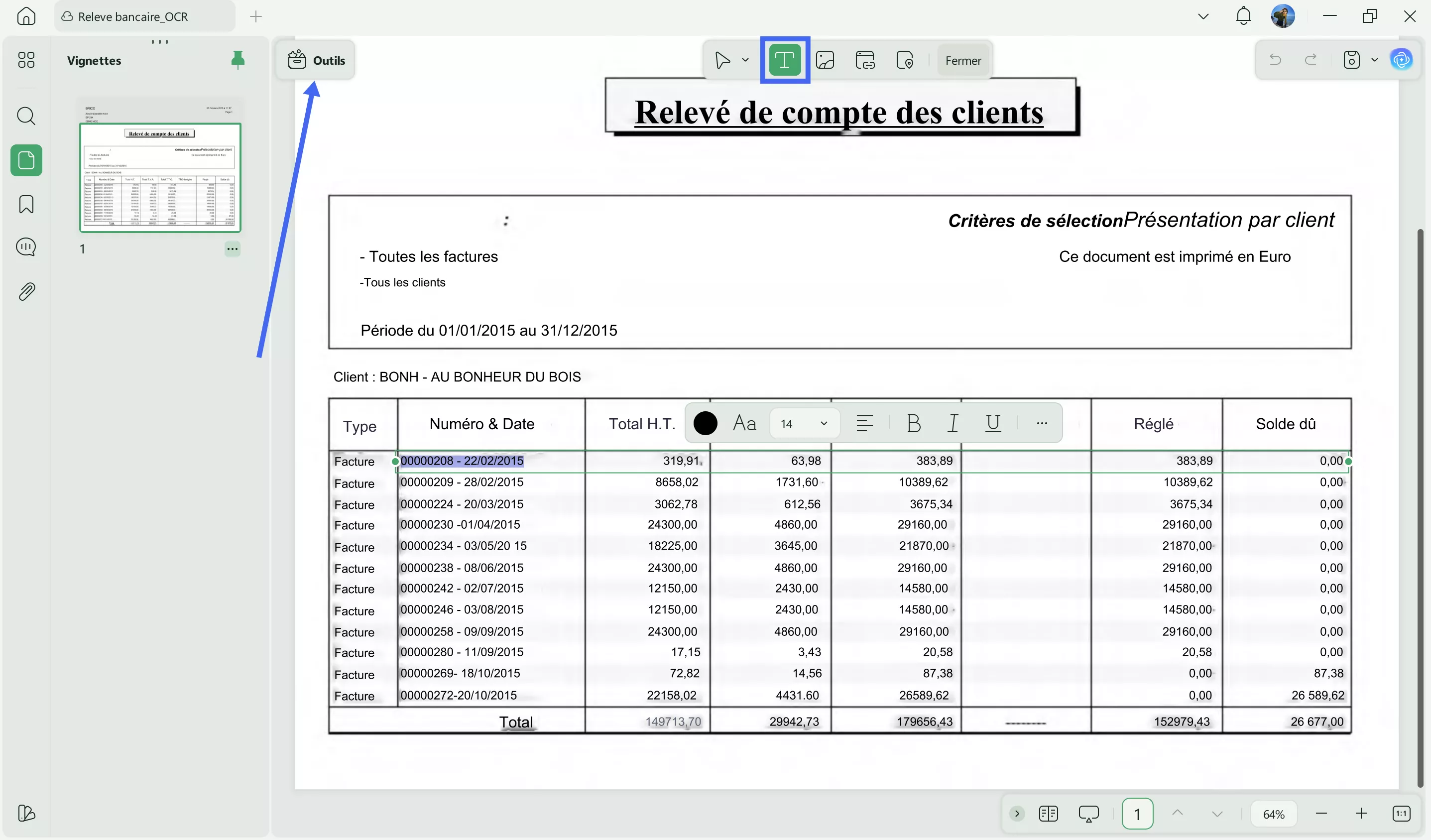 générateur de relevé bancaire updf