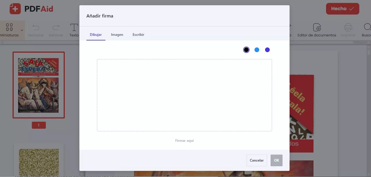 Firmar PDF con PDFAid
