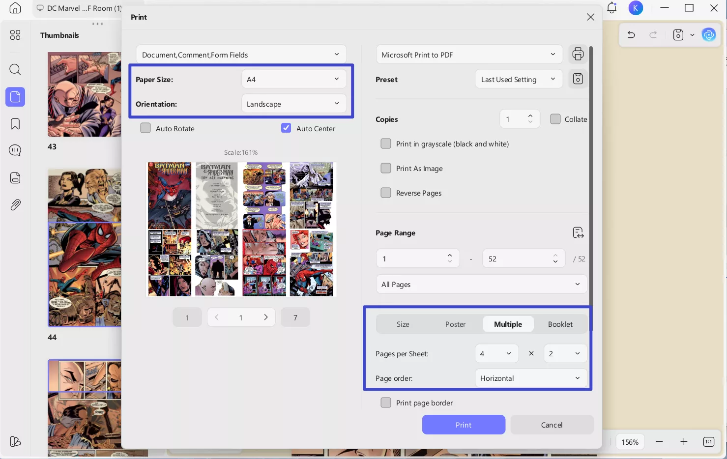print the comic books