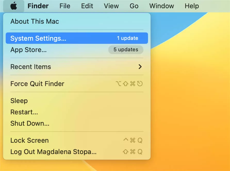 system settings mac