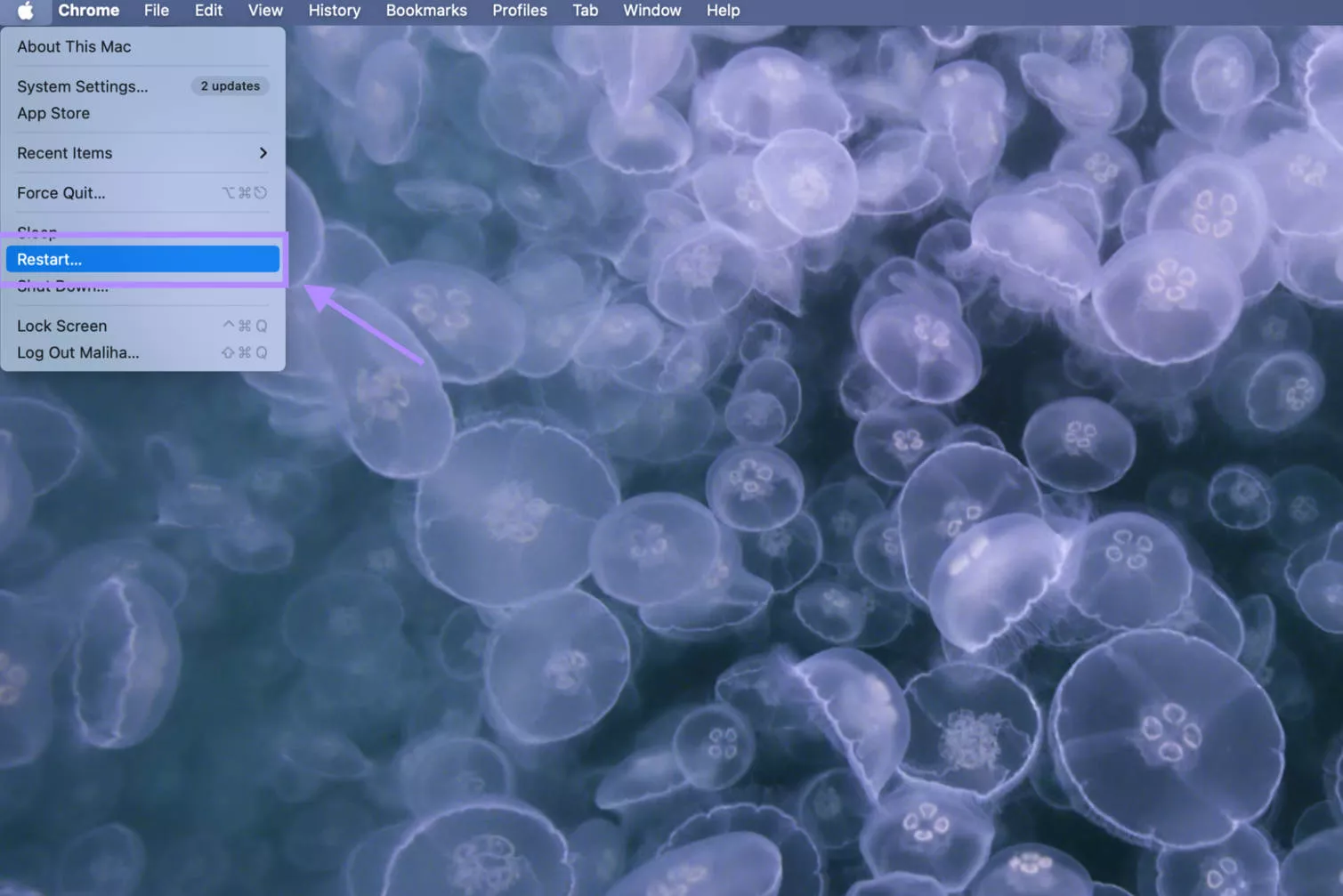 click to restart mac