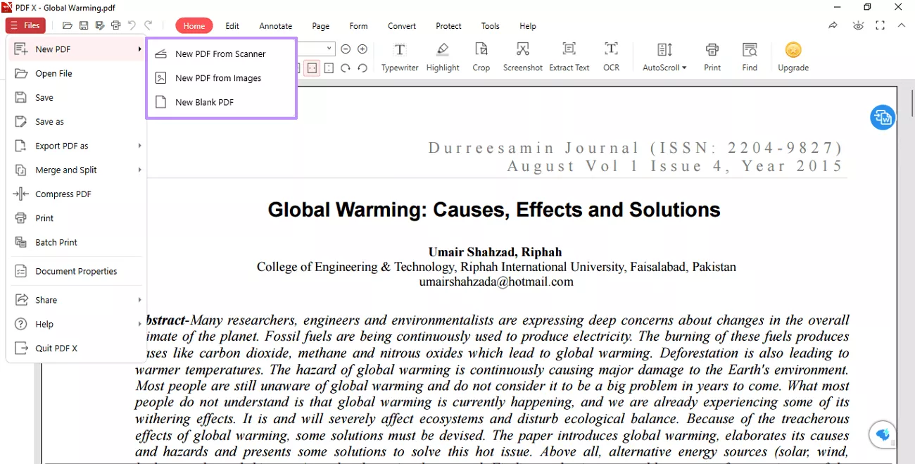 create pdf interface pdf x