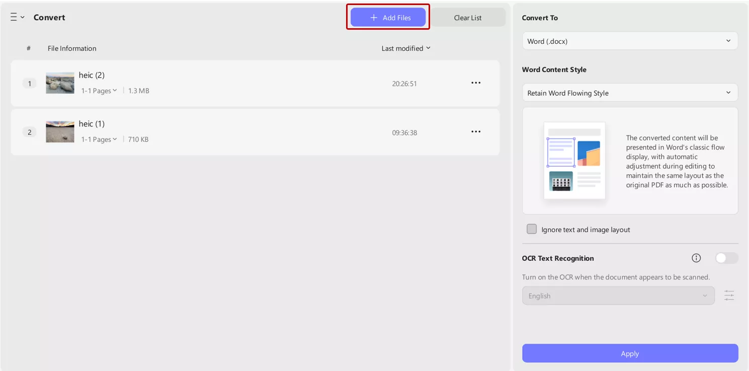 loading multiple heics in updf