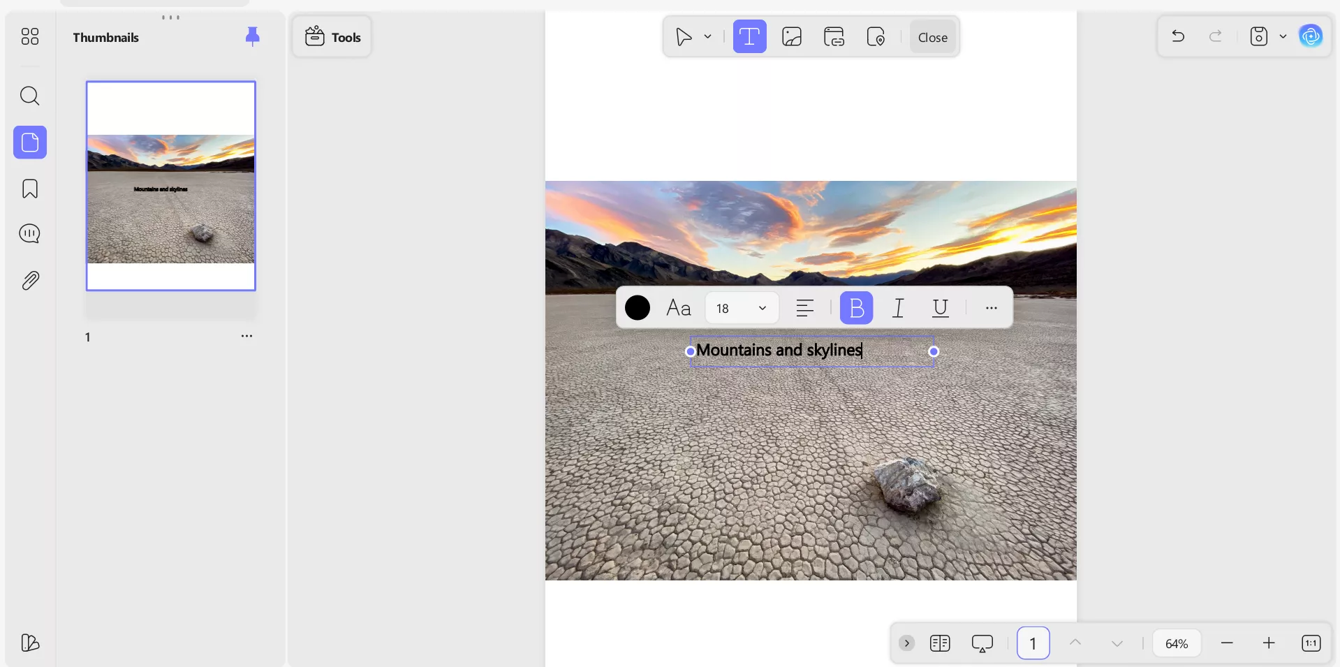 extensive editing options in updf