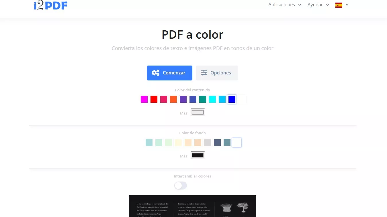 i2PDF PDF a color