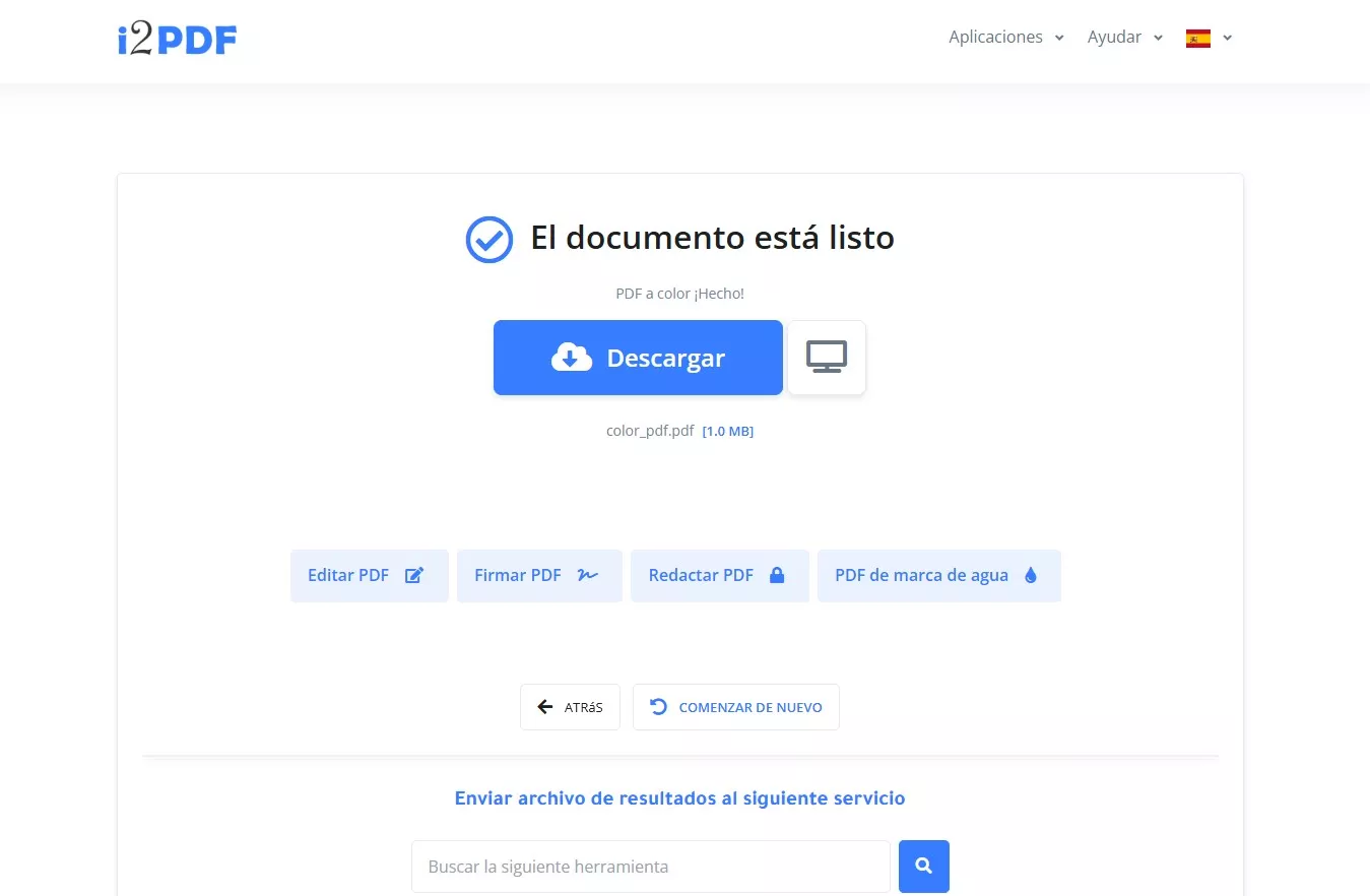 i2PDF PDF a color